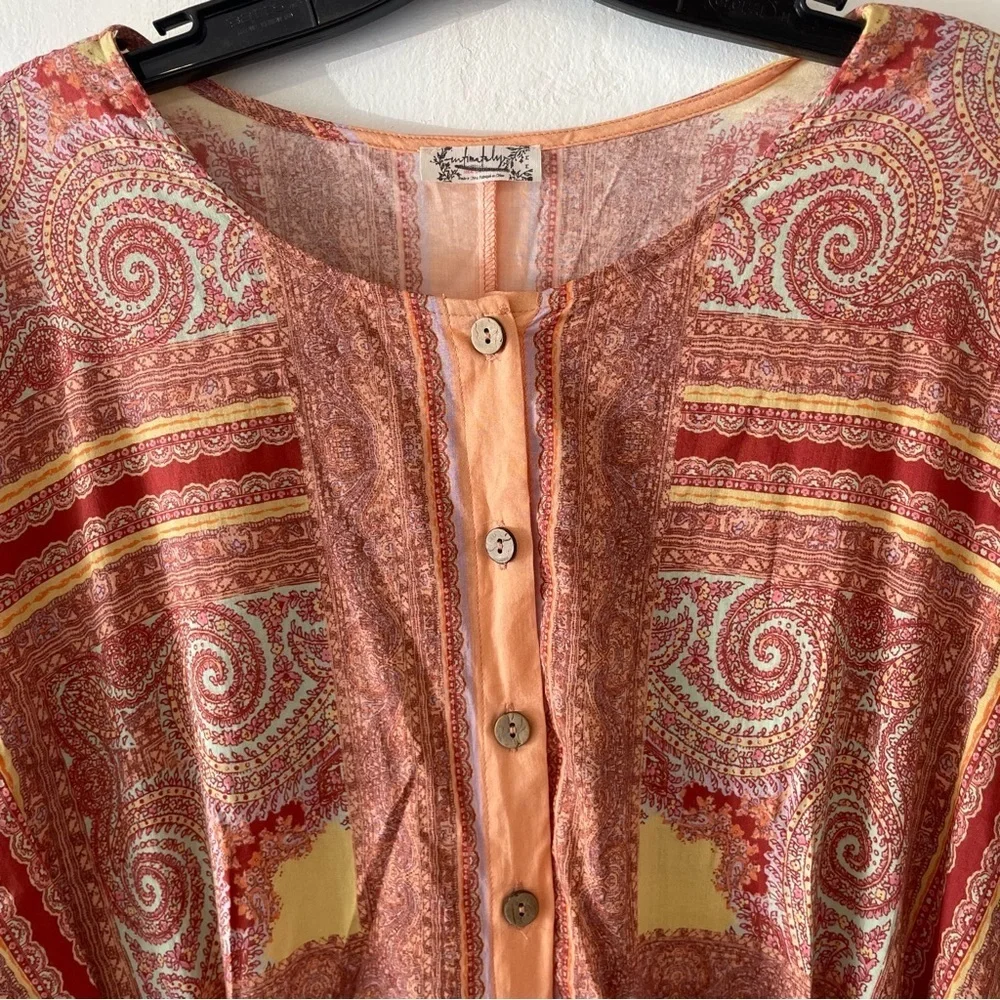 Free People Intimately Paisley Leopard Print Short Sleeve Romper - 37618